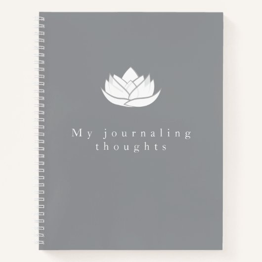 Elegante Template Gray and White Lotus Blume Notizblock (Vorderseite)