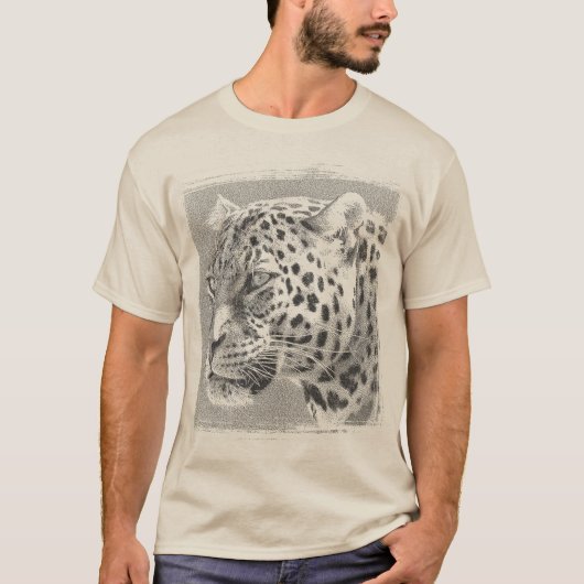 Elegante Template Leopard Head Mens Sand Farbe T-Shirt (Vorderseite)