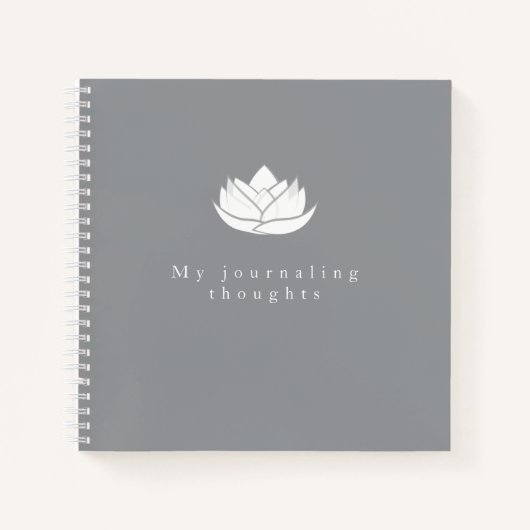 Elegante Template Lotus Blume Journaling Thoughts Notizblock (Vorderseite)