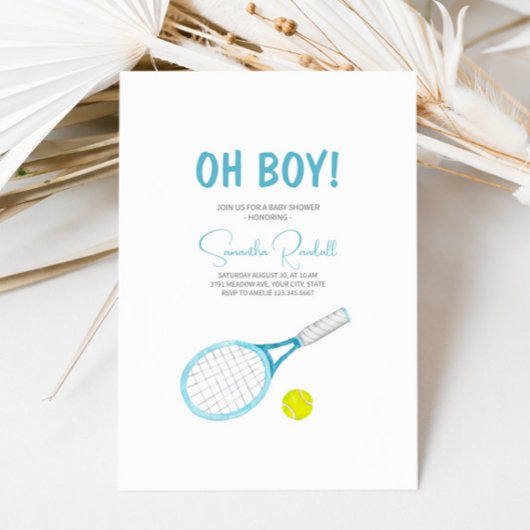 Elegante Tennis Baby Dusche Einladung