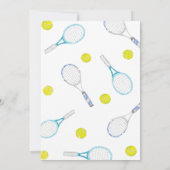 Elegante Tennis Einladung zum Geburtstag (Rückseite)