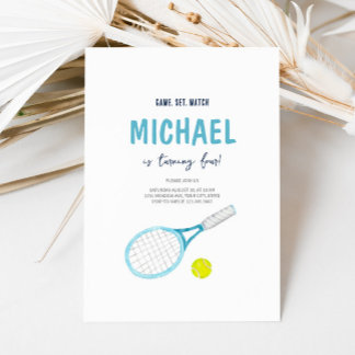 Elegante Tennis Einladung zum Geburtstag