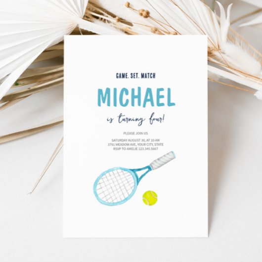 Elegante Tennis Einladung zum Geburtstag