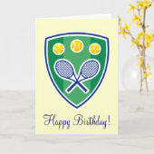 Elegante Tennis Geburtstagskarte Karte (Gelbe Blume)