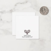 Elegante Tennis Personalisiert Stationery Mitteilungskarte (Vorderseite/Rückseite Beispiel)