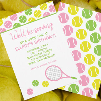 Elegante Tennisparty-Einladungen Einladung