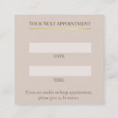 Elegante Termin Karte für Wimperntechnikerinnen (Rückseite)
