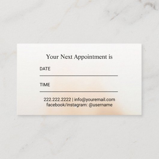 Elegante Terminkarte (Rückseite)