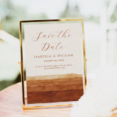 Elegante Terracotta Abstrakte Wüste Save The Date