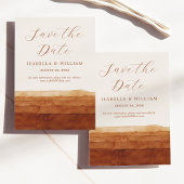 Elegante Terracotta Abstrakte Wüste Save The Date