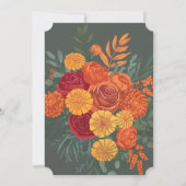 Elegante Terracotta Aquamarin Fall Flora und Fauna Einladung (Rückseite)