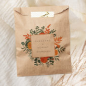 Elegante Terracotta Aquamarin Fall Florale Border Geschenktütchen