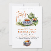 Elegante Terracotta auf dem Party Frische Pasta ma Einladung (Vorderseite)