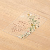 Elegante Terracotta & Beige Boho Blumenhochzeit Acryleinladungen (Ablage )