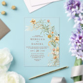 Elegante Terracotta & Beige Boho Blumenhochzeit Acryleinladungen (In Situ (Hochzeit))