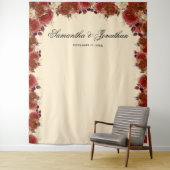 Elegante Terracotta Blume Hochzeit Hintergrund Wandteppich (Beispiel)