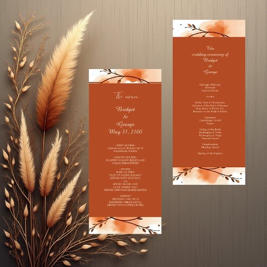 Elegante Terracotta Blumenbeete Menü & Programm