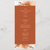 Elegante Terracotta Blumenbeete Menü & Programm (Rückseite)
