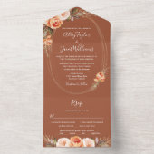 Elegante Terracotta Boho Hochzeit im Herbst All In One Einladung (Innen Boden)