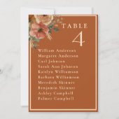 Elegante Terracotta Boho Wedding Table Cards Einladung (Vorderseite)