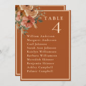 Elegante Terracotta Boho Wedding Table Cards Einladung (Vorne/Hinten)