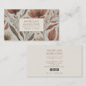 Elegante Terracotta Boho Wildblumen Blumenmuster Visitenkarte (Vorne/Hinten)