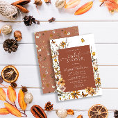 Elegante Terracotta Boho Wildblumen Brautparty Einladung