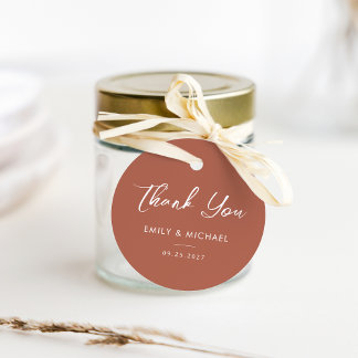 Elegante Terracotta Calligraphy Hochzeit im Herbst Geschenkanhänger