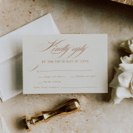 Elegante Terracotta Calligraphy Wedding RSVP Karte