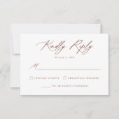 Elegante Terracotta Calligraphy Wedding RSVP Karte (Vorderseite)