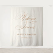 Elegante Terracotta Calligraphy Wedding Willkommen Wandteppich (Vorderseite)