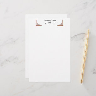 Elegante Terracotta Corner Berufliches Geschirr Briefpapier