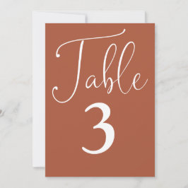 Elegante Terracotta Einfache Tischnummer