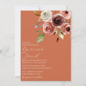 Elegante Terracotta Floral Wedding Einladung (Vorderseite)