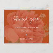 Elegante Terracotta Floral Wedding Liebe und viele Postkarte (Rückseite)