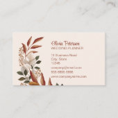 Elegante Terracotta Floral Wedding Planner Visitenkarte (Vorderseite)