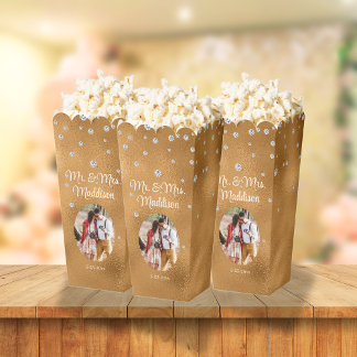 Elegante Terracotta Foil & Diamond Wedding Popcorn Geschenkschachtel
