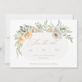 Elegante Terracotta & Gray florale Rahmen Wedding Save The Date (Vorderseite)