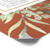 Elegante Terracotta Grüne Hochzeitsskizze Poster (Ecke)