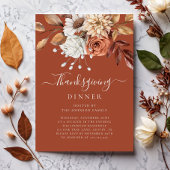 Elegante Terracotta Herbst Erntedank Einladung