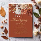 Elegante Terracotta Herbst Erntedank Folieneinladung