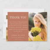 Elegante Terracotta Highlights Sauberes Foto Absch Dankeskarte (Vorderseite)