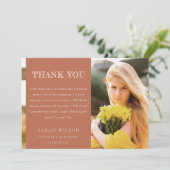 Elegante Terracotta Highlights Sauberes Foto Absch Dankeskarte (Stehend Vorderseite)