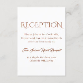 Elegante Terracotta Hochzeitsempfehlung Details Begleitkarte