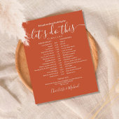 Elegante Terracotta Hochzeitsplanung Zeitplan