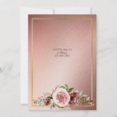 Elegante Terracotta Maroon Fall Blume Geburtstag Einladung (Rückseite)