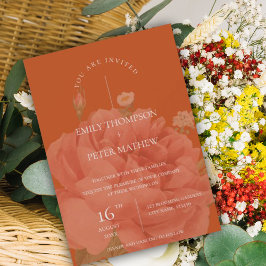 Elegante Terracotta Minimalistische Hochzeit Einladung