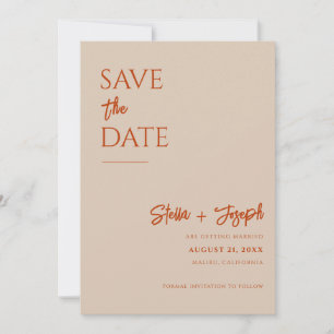 Elegante Terracotta Modernes Boho Chic Foto Hochze Save The Date