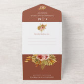 Elegante Terracotta Monogram QR Code Arch Wedding All In One Einladung (Außenbereich)