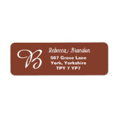 Elegante Terracotta Name Monogram Rücksendeadresse (Vorne)